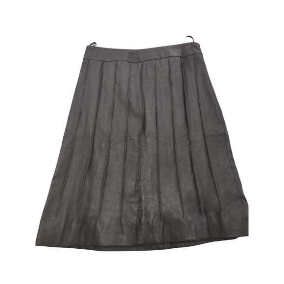 metrostyle Dresses & Skirts - Metrostyle Black Pleated Leather A-line Skirt 4 Grunge Punk Hipster Twee Goth